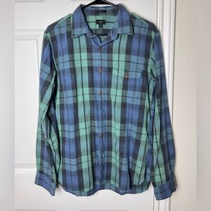Mens J.Crew Slim Plaid Cotton Button Down Shirt